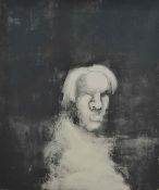 Chris Gollon (British born 1953) an abstract portrait of a man, signed and numbered 1/1. 59 x 50