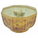 A Wedgwood Fairyland lustre ware bowl of hexagonal form, pattern number Z4830, decorated on the