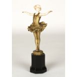 Ferdinand Preiss (German 1892-1943) 'Ballerina', circa 1920 a carved ivory and gilded bronze girl