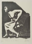 Bill Jacklin RA (born 1943) British Woman in a Chair small, a black and white print, signed and