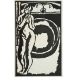 After Vanessa Bell (1879-1961) British Eve in the garden, a print of a woodblock, unsigned,