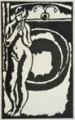 After Vanessa Bell (1879-1961) British Eve in the garden, a print of a woodblock, unsigned,