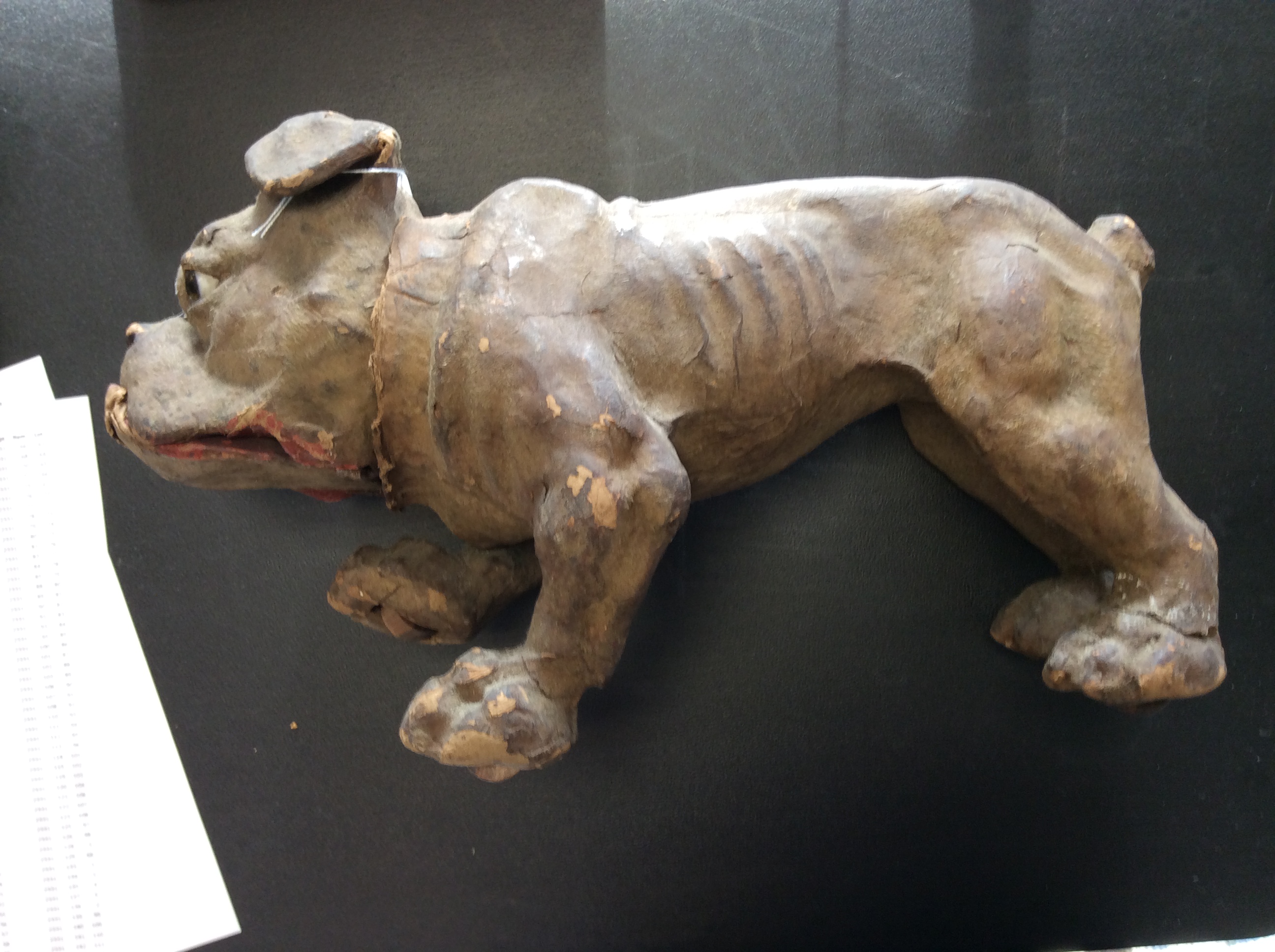 A bulldog automaton the papier-mâché dog realistically modelled, with glass eyes and jaw dropping - Image 4 of 10