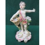 18th/19th CENTURY CHELSEA POTTERY HANDPAINTED AND GILDED CERAMIC FIGURE (AT FAULT),