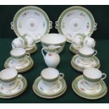 VICTORIAN STYLE HANDPAINTED AND GILDED PART TEA SET WITH FLORAL DECORATION,