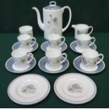 WEDGWOOD SUSIE COOPER DESIGN GLENMIST FIFTEEN PIECE COFFEE SET AND FOUR ADDITIONAL SUSIE COOPER