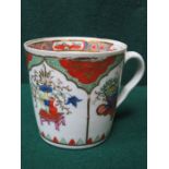 18th/19th CENTURY HANDPAINTED AND GILDED WORCESTER CERAMIC COFFEE CAN