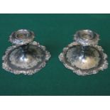 PAIR OF DECORATIVE SILVER PLATED CANDLE HOLDERS