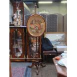 GOOD QUALITY ROSEWOOD EMBROIDERED POLE SCREEN ON BARLEY TWIST TRIPOD SUPPORTS