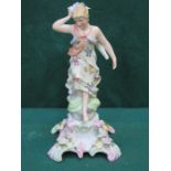 CONTINENTAL STYLE HANDPAINTED AND GILDED RELIEF DECORATED CERAMIC FIGURINE,