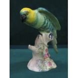 BESWICK GLAZED CERAMIC PARAKEET, No.930, DESIGNED BY ARTHUR GREDINGTON, APPROXIMATELY 14.