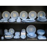 PARCEL OF APPROXIMATELY FIFTY PIECES OF WEDGWOOD BLUE JASPERWARE