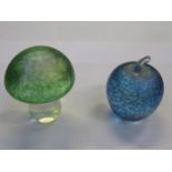 TWO JOHN DITCHFIELD GLASFORM IRIDESCENT GLASS PAPERWEIGHT,