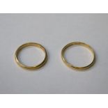 TWO 22ct GOLD WEDDING BANDS