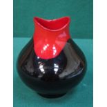 ROYAL DOULTON FLAMBE 'ROUGE ET NOIR' GLAZED CERAMIC VASE,