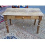 STRIPPED OAK LOW SIDE TABLE FITTED WITH SINGLE DRAWER