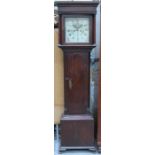 OAK CASED LONGCASE CLOCK WITH ENAMELLED DIAL, BY HOUGHTON,