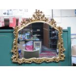 LARGE DECORATIVE GILDED FRENCH STYLE WALL MIRROR,