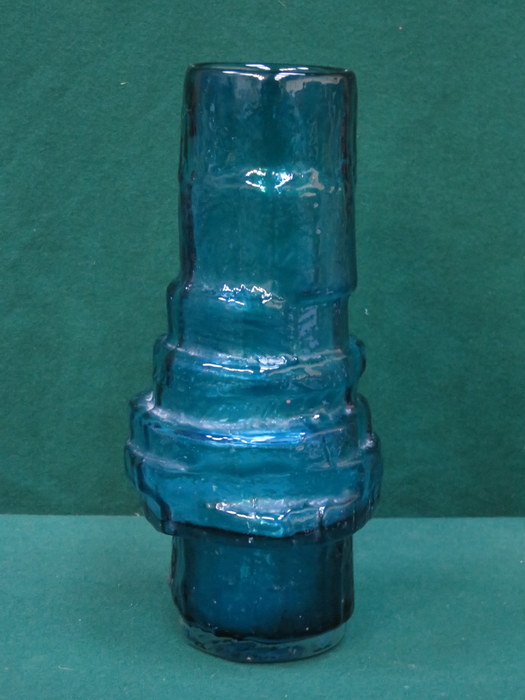 GEOFFREY BAXTER FOR WHITEFRIARS KINGFISHER BLUE HOOP VASE (AT FAULT),