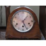 ART DECO STYLE WALNUT VENEERED MANTEL CLOCK