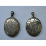TWO VICTORIAN STYLE OVAL LOCKETS