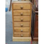 STRIPPED PINE CHEST OF SIX DRAWERS