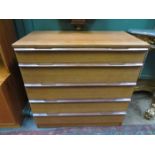 AVALON 1970s STYLE TEAK CHEST OF FIVE DRAWERS