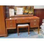 MODERN INLAID DRESSING TABLE AND STOOL