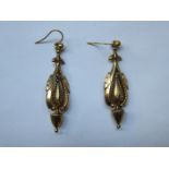 PAIR OF 9ct GOLD VICTORIAN DROP EARRINGS
