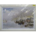 CHARLES BELL, PENCIL SIGNED LIMITED EDITION PRINT OF CONWY QUAY,