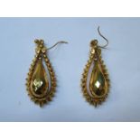 PAIR OF UNHALLMARKED VICTORIAN STYLE DROP EARRINGS