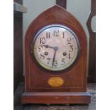 INLAID MAHOGANY CASED MANTEL CLOCK