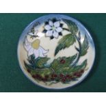 MOORCROFT TUBE LINED FLORAL DECORATED COASTER (SECOND),