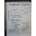 ALBUM OF AUTOGRAPHS INCLUDING MATT BUSBY, ARSENAL FC 1937/38, ENGLAND, ETC.