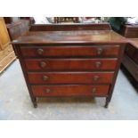 MAHOGANY FOUR DRAWER BEDROOM CHEST