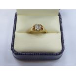 UNHALLMARKED GOLD SOLITAIRE DIAMOND RING