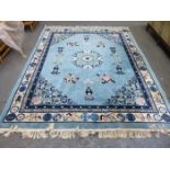 BLUE DECORATIVE CHINESE FLOOR RUG,