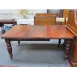 VICTORIAN MAHOGANY EXTENDING DINING TABLE WITH ONE EXTRA LEAF