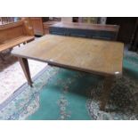 ANTIQUE OAK WIND OUT DINING TABLE WITH ONE LEAF.