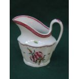 NEWHALL POTTERY 19th CENTURY HANDPAINTED FLORAL DECORATED MILK JUG