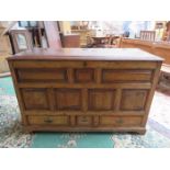 ANTIQUE PINE DOWER CHEST FITTED WITH THREE DRAWERS