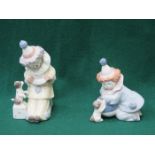 TWO LLADRO GLAZED CERAMIC CLOWNS