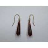 PAIR OF AMBER DROP EARRINGS