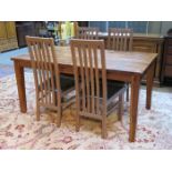 MORRIS FURNITURE CO REPRODUCTION RECTANGULAR DINING TABLE WITH FOUR CHAIRS