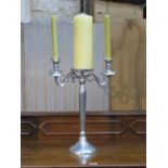 MODERN SILVER PLATED FOUR SCONCE CANDELABRA