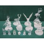 PARCEL OF VARIOUS GLASS FIGURES, ANIMALS, ETC.