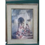 FRAMED 1970s JOHN FREDERICK LEWIS PRINT DEPICTING A MIDDLE EASTERN SCENE,