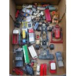 PARCEL OF UNBOXED DIECAST VEHICLES INCLUDING DINKY SUPER TOYS, CORGI, HORNBY, ETC.