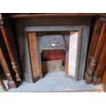 VINTAGE DECORATIVE CAST METAL FIRE SURROUND