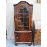 MAHOGANY SINGLE DOOR CORNER CABINET